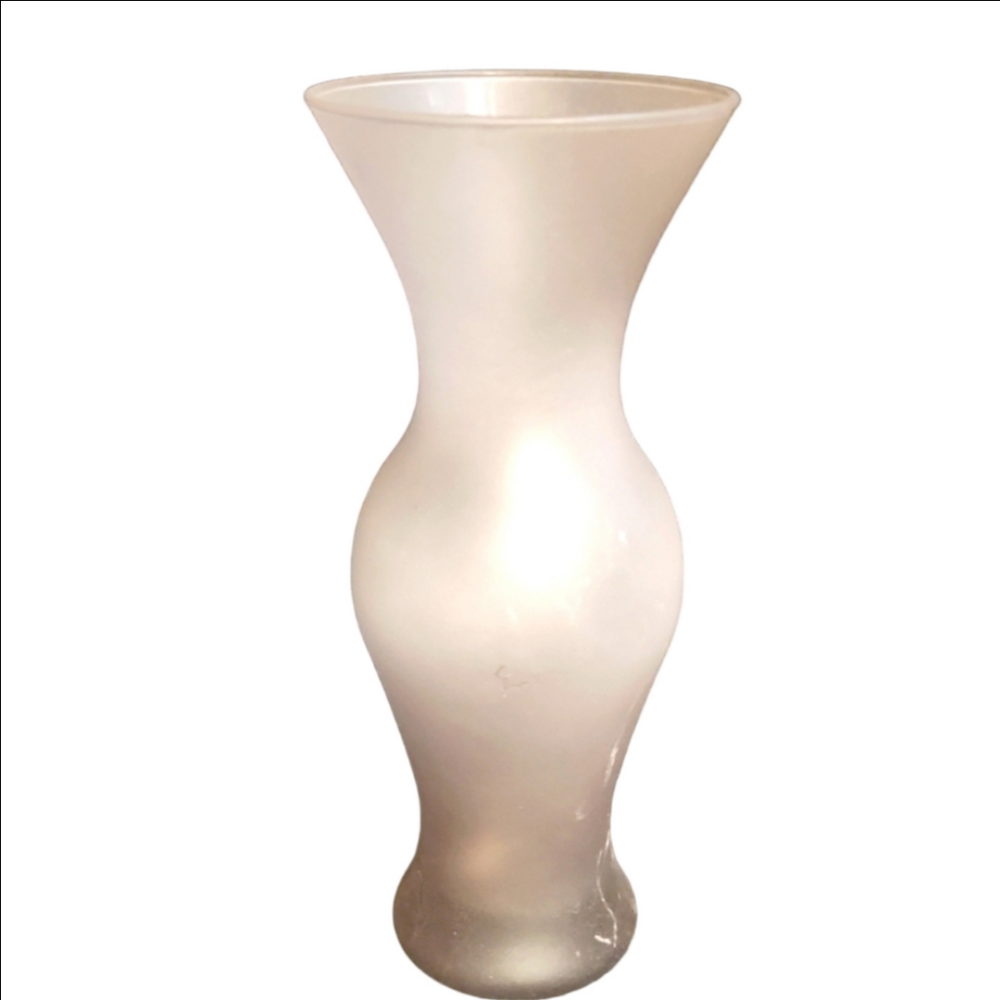 Elegant Light Pink Frosted Glass Vase